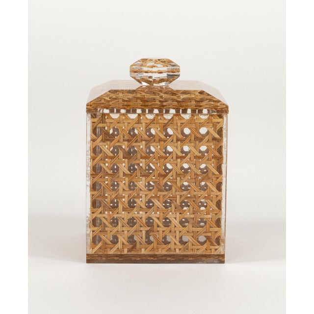 Mid-Century Modern Box in Acrylic and Rattan from Christian Dior, 1970s For Sale - Image 14 of 16
