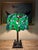 Rare c.1915 Unique Art Glass & Metal Co. Grapevine Leaded Glass Table Lamp With Egyptian Sphinx Bronze Base | Museum Quality For Sale - Image 10 of 18