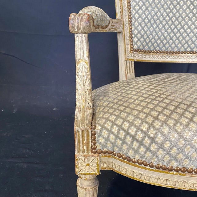 Mid 19th Century French Louis XVI 19th Century Armchairs -A Pair For Sale - Image 5 of 13