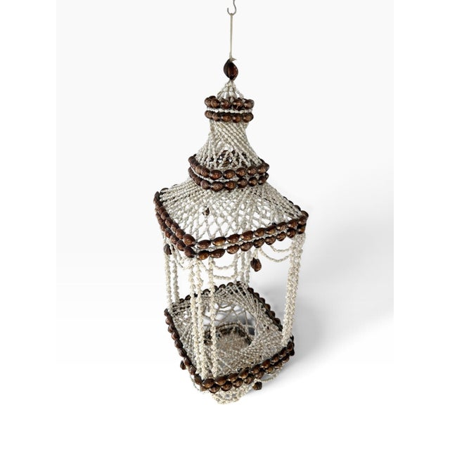 1970s Vintage Seashell Hanging Planter, Large Tiered Shell Basket, Boho Coastal Decor For Sale - Image 5 of 6