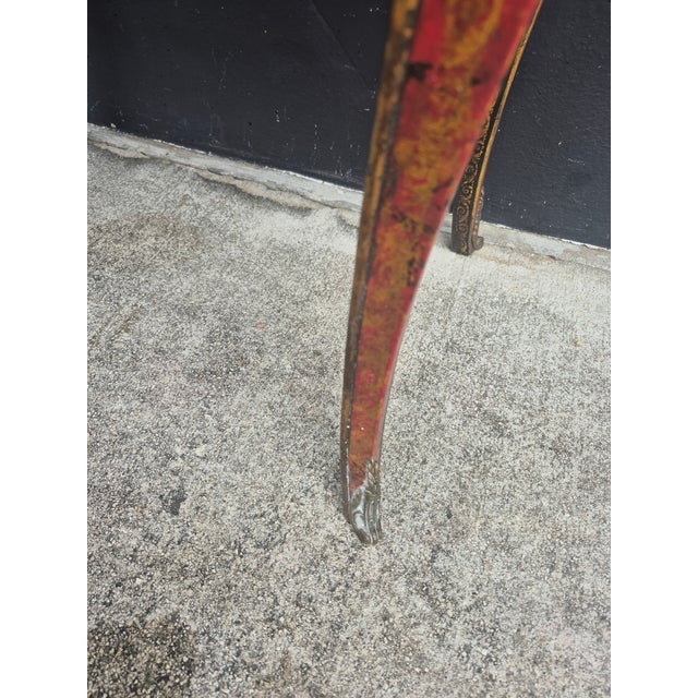 Animal Skin Antique French Red Leather Clad Desk For Sale - Image 7 of 9