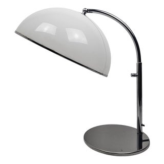 Table Lamp in Chrome and White Acrylic Diffuser, Italy, 1970s For Sale