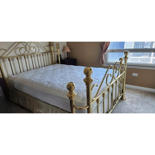 Metal Vintage Dresher Solid Brass Full‑Size Bed – Rare, No Longer Made For Sale - Image 7 of 11