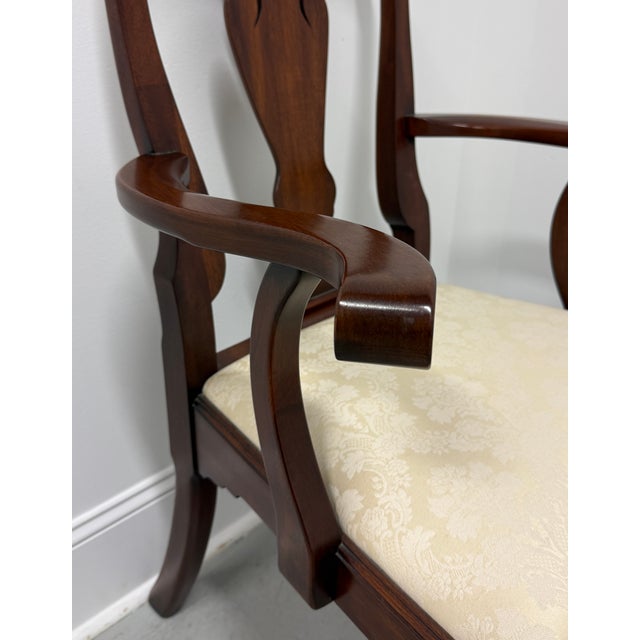 Brown Henkel Harris 110a 29 Solid Mahogany Queen Anne Dining Armchairs - Pair For Sale - Image 8 of 13