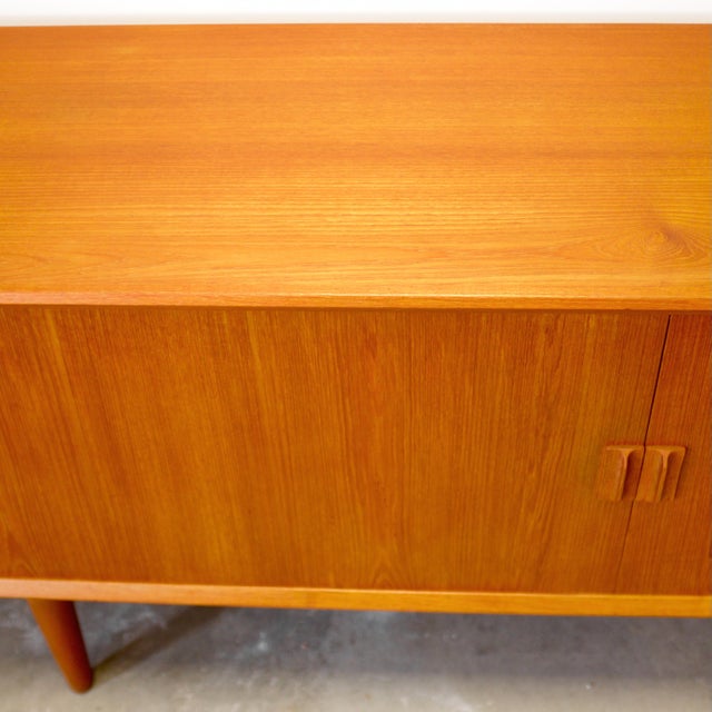 Faarup Møbelfabrik Model #49 Danish Teak Sideboard With Tambour Doors Designed by Svend Aage Larsen For Sale - Image 9 of 14