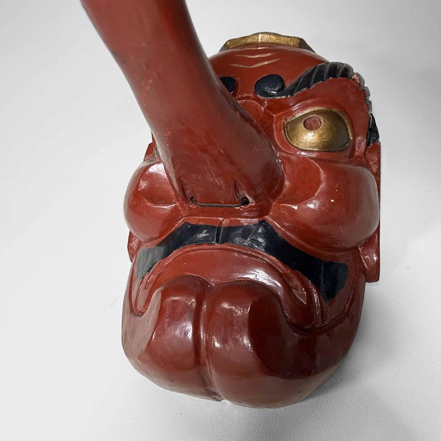 Wood Traditional Wooden Tengu Mask, 1920s For Sale - Image 7 of 16