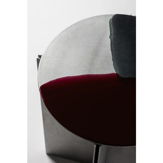 Metal H8 Hand Decorated Metal & Aluminium Side Table by Studio Nyx For Sale - Image 7 of 18