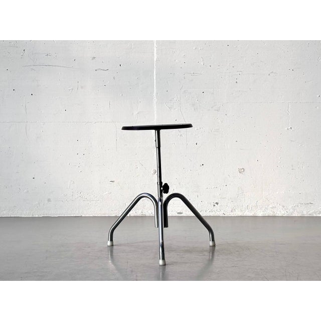 Industrial Industrial Brown Height-Adjustable Stool, 1970s For Sale - Image 3 of 13