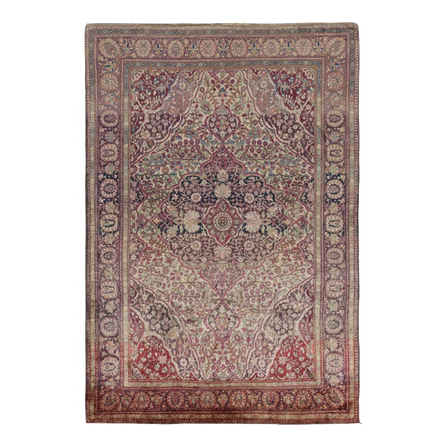 Antique Persian Kashan Rug With Medallion and Floral Patterns, From Rug & Kilim For Sale