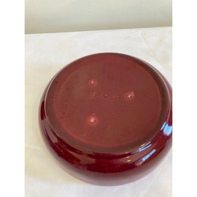 Mid 20th Century Mid-Century Modern Bauer Pottery Red Art Pottery Serving Bowl For Sale - Image 9 of 9