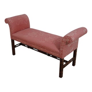 Southwood Chippendale Mahogany Window Bench For Sale