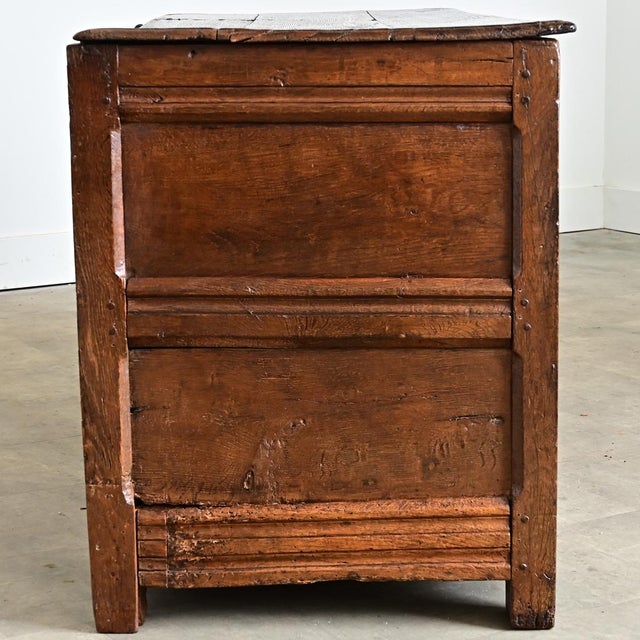 French 18th Century Solid Oak Carved Coffer For Sale - Image 13 of 13