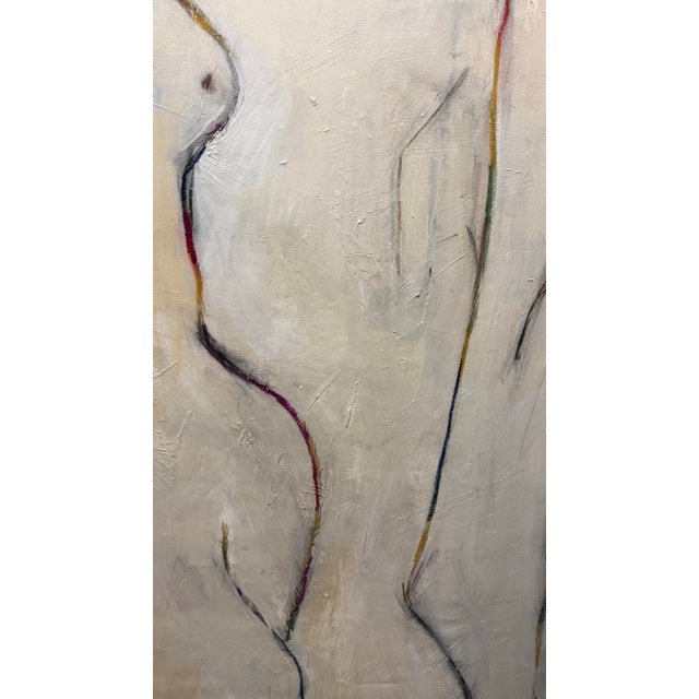 Large Abstract Nude Figurative Mixed-Media Painting in Neutral Tones 38x58”. "Sing to Me" by Michele Zuzalek For Sale - Image 10 of 12