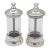 Pair of Italian Modern Silverplated & Glass Peppermills For Sale