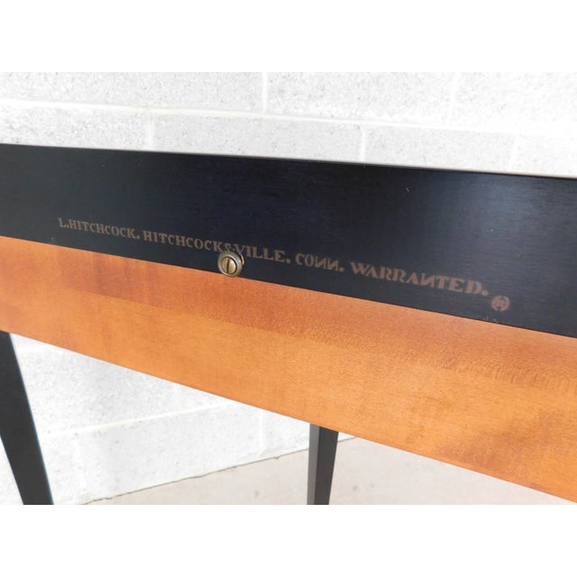 Black L Hitchcock Half Round Harvest Stenciled Maple Console Table 33"w For Sale - Image 8 of 12