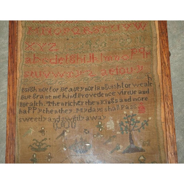 Hollywood Regency Antique English Needlework Sampler by Ann Yates, 1824 For Sale - Image 3 of 11