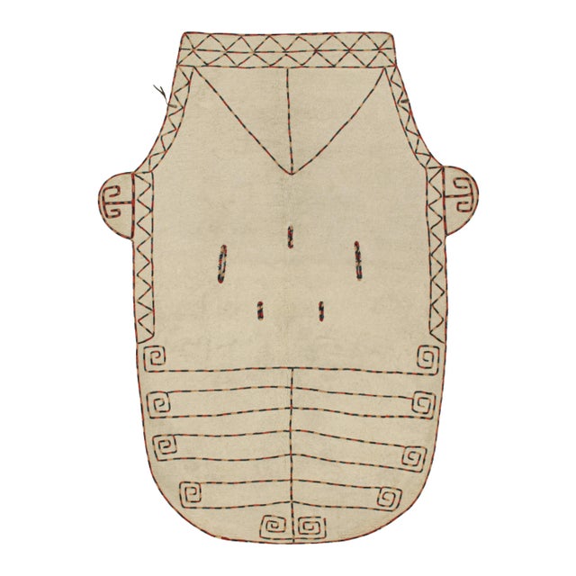 Beige Vintage Tribal Horse Cover in Beige With Polychromatic Embroidery by Rug & Kilim For Sale - Image 8 of 8