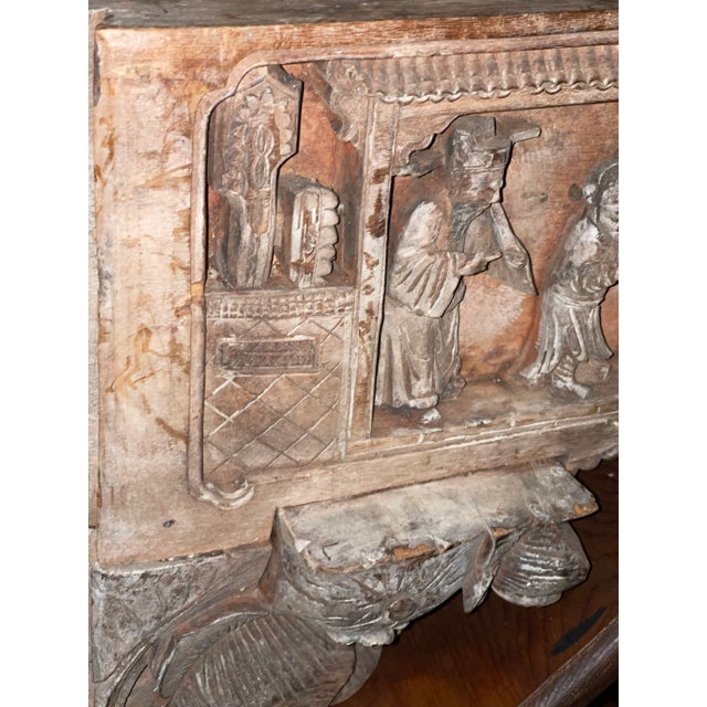 Chinoiserie 18th Century Chinese Architectural Wooden Carved Piece For Sale - Image 3 of 12