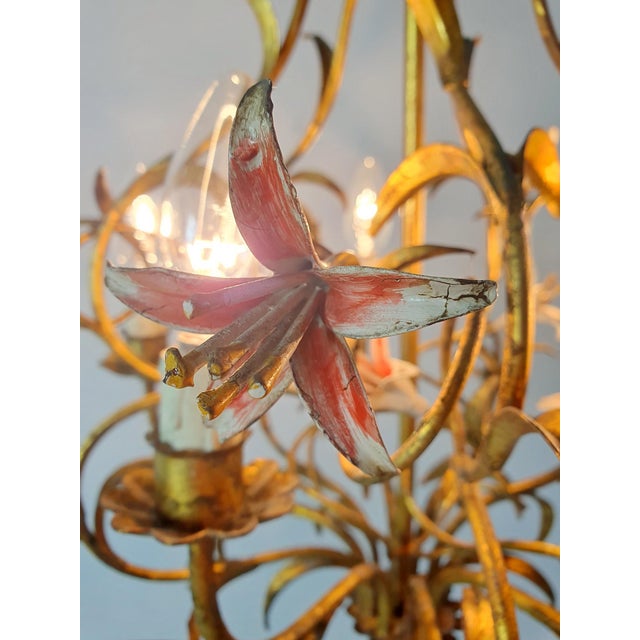 Mid-Century Italian Tole Chandelier, 1950s For Sale - Image 14 of 16