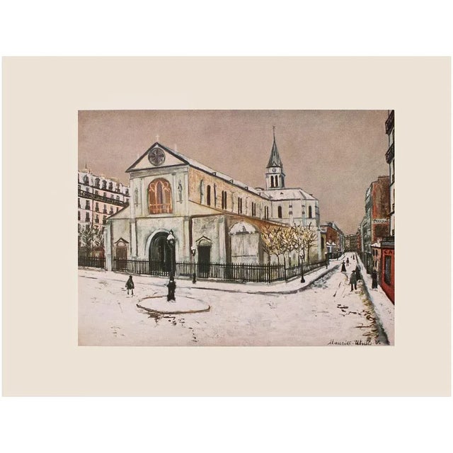 Paper 1950s After Maurice Utrillo "Paris, Notre-Dame De Clignancourt", First Edition Period Print For Sale - Image 7 of 7