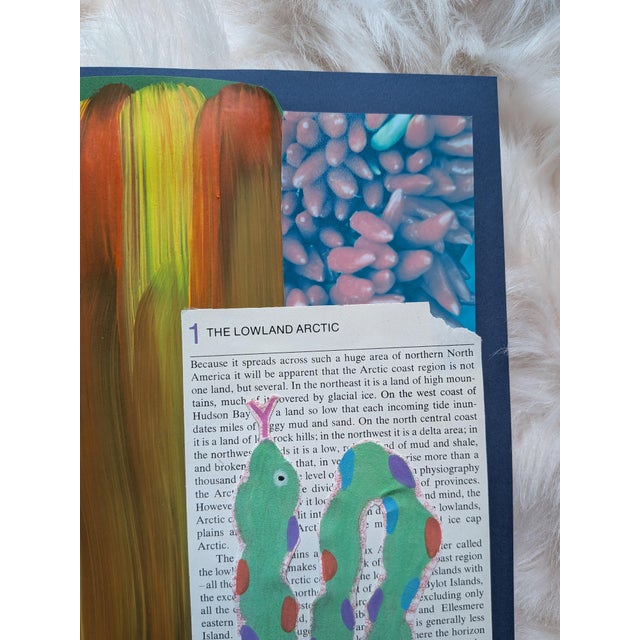Contemporary Contemporary Abstract Arctic Snake Mixed Media Collage For Sale - Image 3 of 5