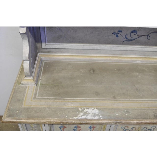 Wood Mid 20th Century Italian Provincial French Country Large Cupboard Cabinet Hutch by Trouvailles For Sale - Image 7 of 12