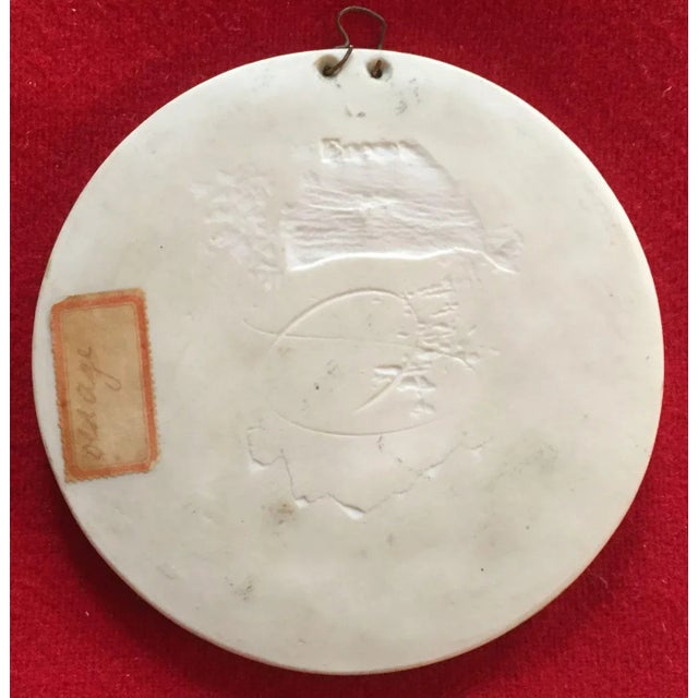 Off-white 19th Century Bing & Grondahl Parian Bisque Neoclassical Wall Plaque Symbolizing For Sale - Image 8 of 9