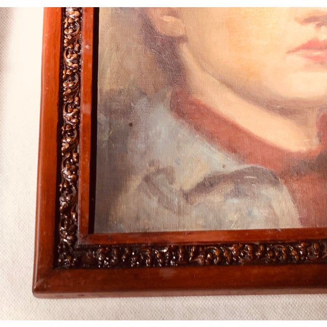Antique Attributed to Edgar Cowan American Oil Portrait of a Young Boy in a Straw Hat For Sale - Image 12 of 18
