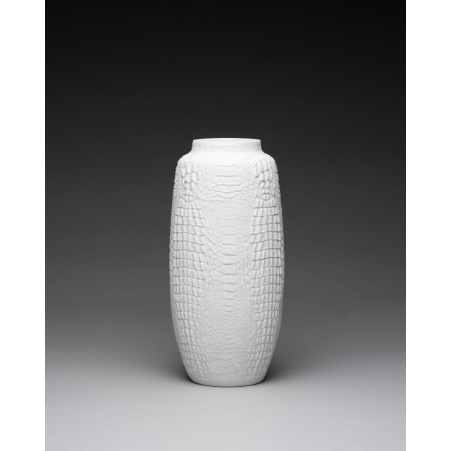 Op-Art Bisque Porcelain Vases with Crocodile Reptile Relief by Manfred Frey for AK Kaiser, 1960s, Set of 2 For Sale - Image 14 of 18