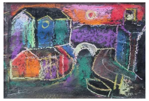 Georgs Barkans, The Vision of St. John, Pastel on Paper