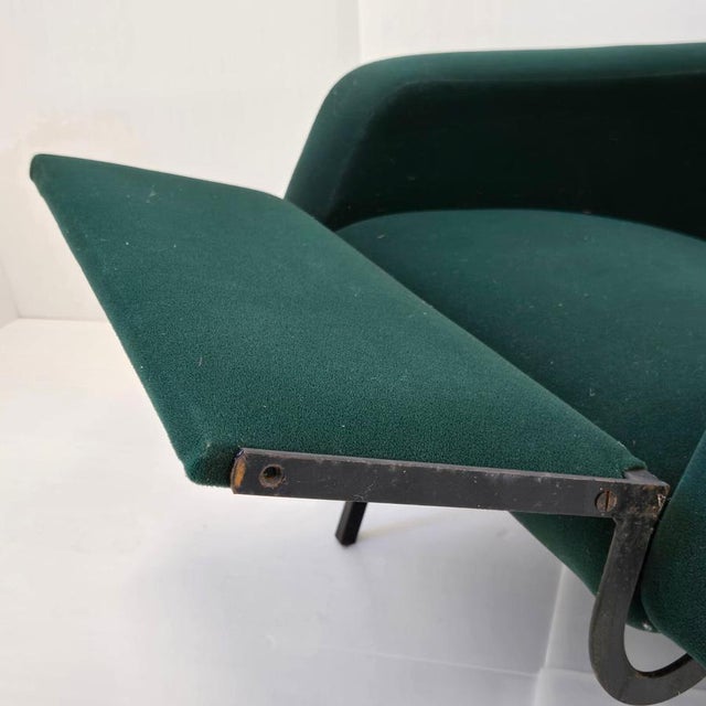Green Vintage Trelax Chair in Jersey and Metal by Pierre Guariche for Meurop, 1960s For Sale - Image 8 of 15