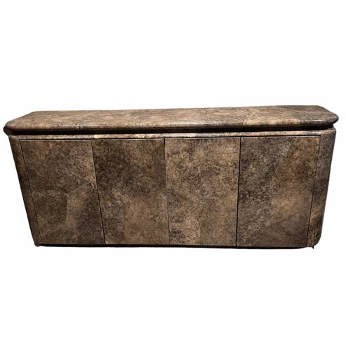 1980s 1980s Lacquered Paper Parchment Credenza For Sale - Image 5 of 10