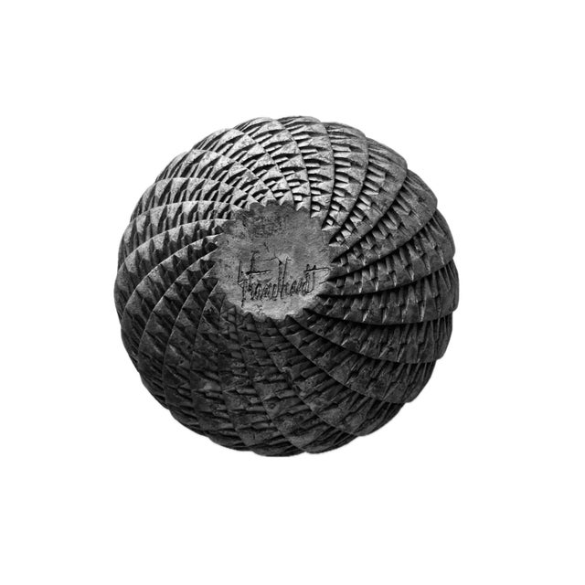 1990s Kenneth Standhardt Round Matte Black Woven Vessel - Studio Art Pottery- Contemporary Folk Style, Pre-Columbian Influences For Sale - Image 5 of 5