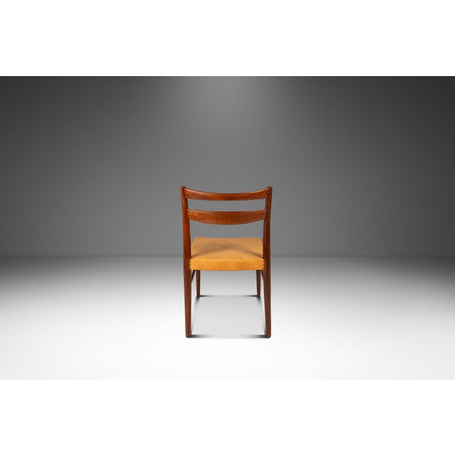 Rare MCM Single Dining / Desk Chair in Solid Teak & Original Leather Upholstery Attributed to Yngve Ekström for Gemla Diö, Sweden, C. 1950s For Sale In Orlando - Image 6 of 18