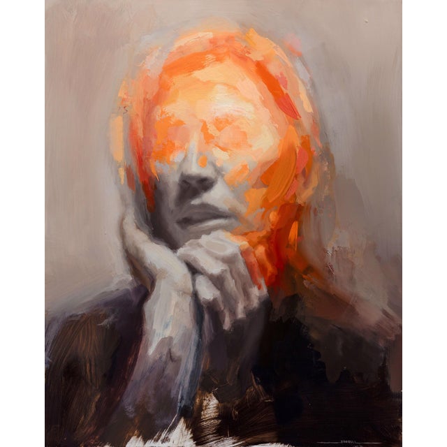 Euphoria by Josh Sorrell | Oil on Panel Abstract portrait of a person with an obscured face. For Sale