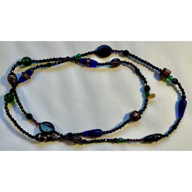 Ralph Lauren Ralph Lauren Molded Glass Beaded Long Single Strand Necklace For Sale - Image 4 of 6