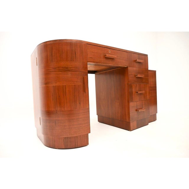 Art Deco Figured Walnut Desk, 1930 For Sale - Image 10 of 11