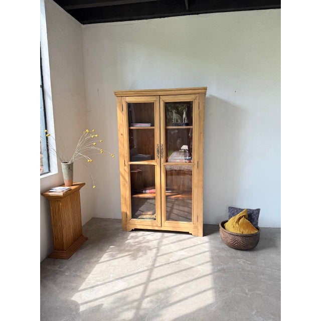 Vintage Display Cabinet in Pine and Glass, 1950 For Sale - Image 4 of 18