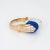 Modern Mid 20th Century Mid Century Vintage Ring Diamond Fluted Sodalite White Agate 14k Gold Cocktail size 6.5 For Sale - Image 3 of 7