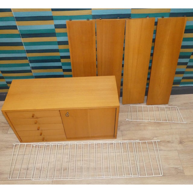 Swedish String Shelving Unit with Drawers in Elm by Nisse Strinning for String, 1950s For Sale - Image 16 of 18
