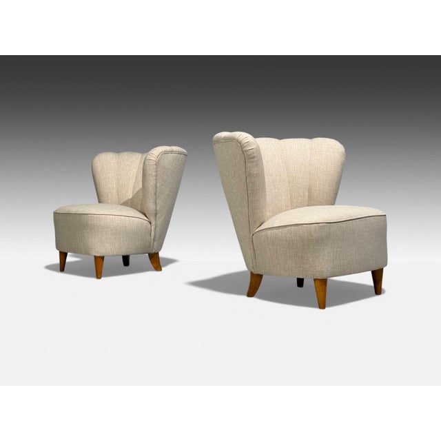 Carl-Johan Boman, Settee, Beige Linen, Wood, Finland, 1950s For Sale - Image 10 of 10