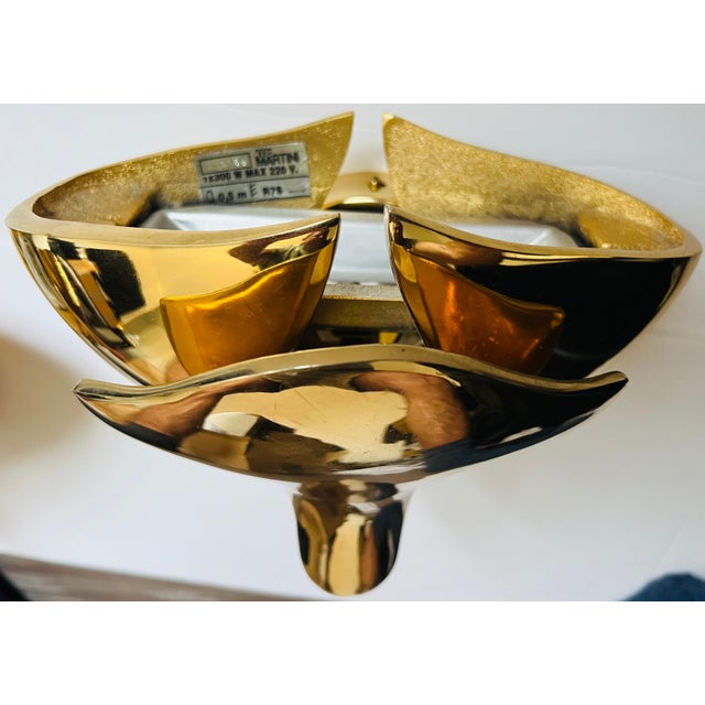 Fratelli Martini Polished Bronze 1980 Italian Wall Lamps - Set of 5 For Sale - Image 9 of 12