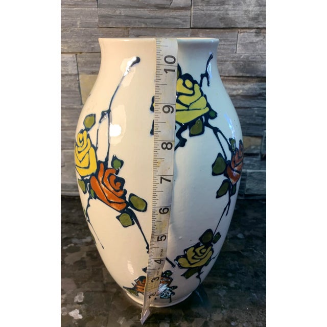 Antique Royal Dux White Porcelain Roses Design Vase For Sale - Image 12 of 13