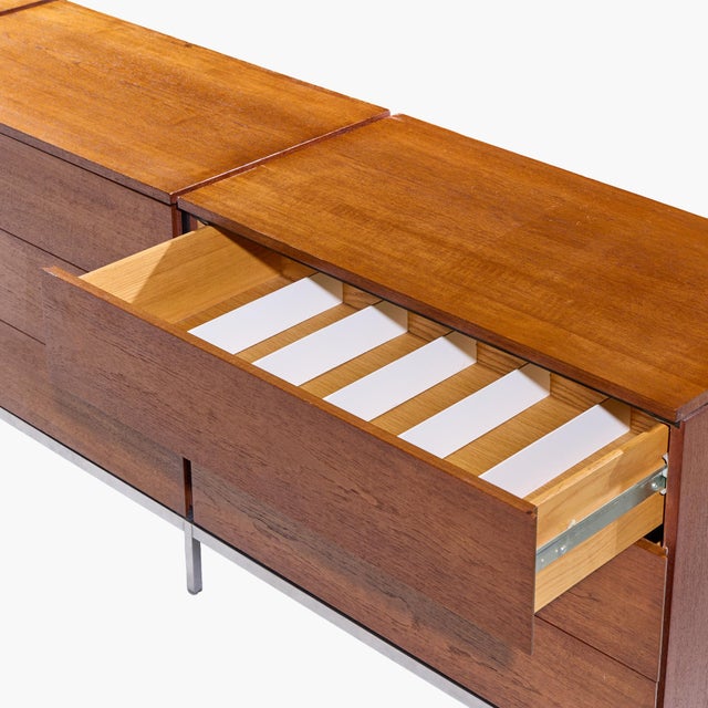 Florence Knoll Mid Century Teak Triple Dresser For Sale In Chicago - Image 6 of 9