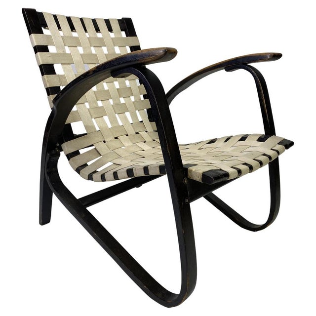1920s Black Lounge Chair by Jan Vanek, 1920s-1940s For Sale - Image 5 of 5