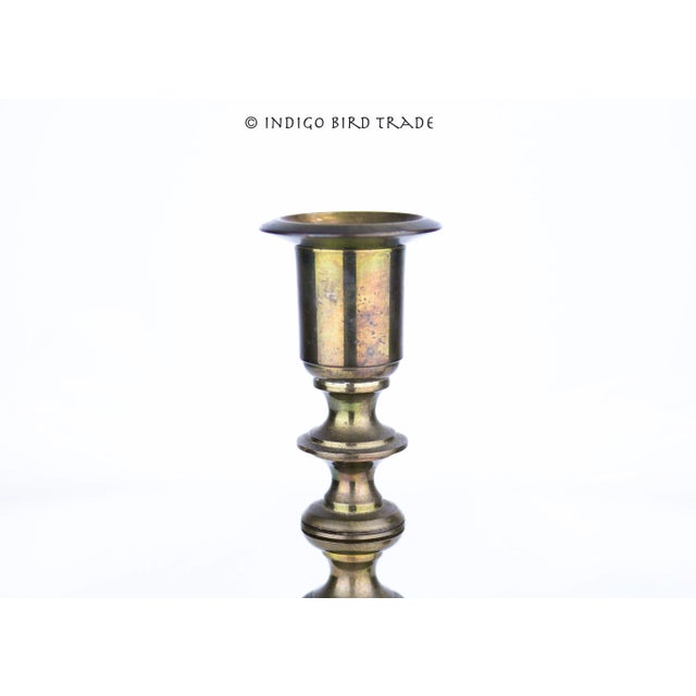 Pair of Antique Solid Brass Taper Candlesticks These beautiful candlesticks are made from solid brass. They show a natural...