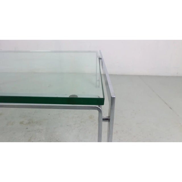 Silver Large Dutch Metaform Steel & Glass Coffee Table attributed to Hank Kwint, 1970 For Sale - Image 8 of 12