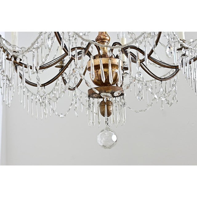 Italian 18th Century Massive Giltwood and Crystal Chandelier For Sale - Image 15 of 18