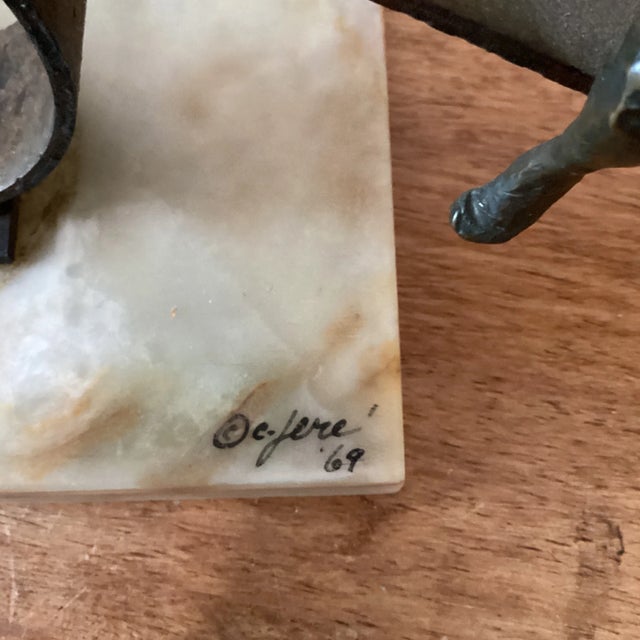 Playful Signed Bronze Seesaw Sculpture by Curtis Jere Circa 1969 For Sale - Image 11 of 12