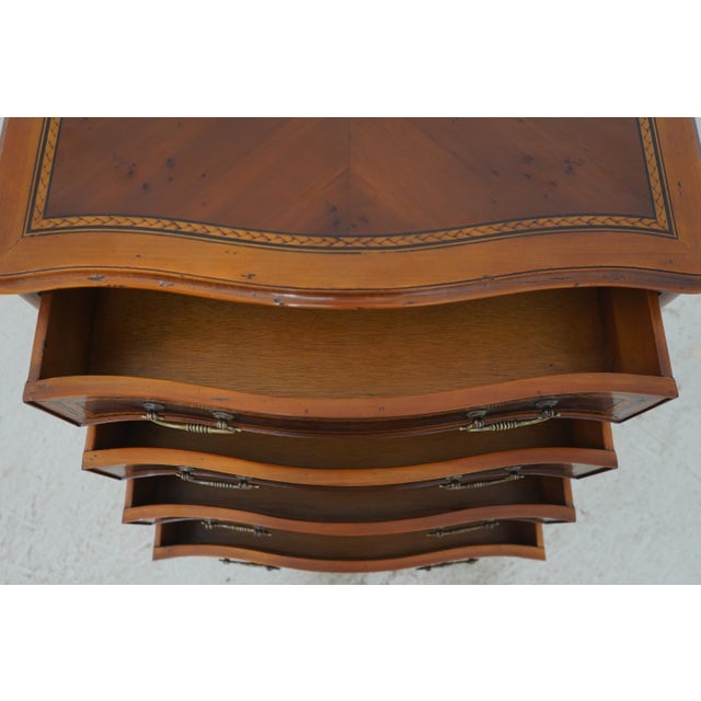 1970s Pair of Alfonso Marina Mahogany Bow Front Inlaid Nightstands For Sale - Image 5 of 18